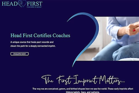 Landing page to enrol in a certification course for birth imprint coaches