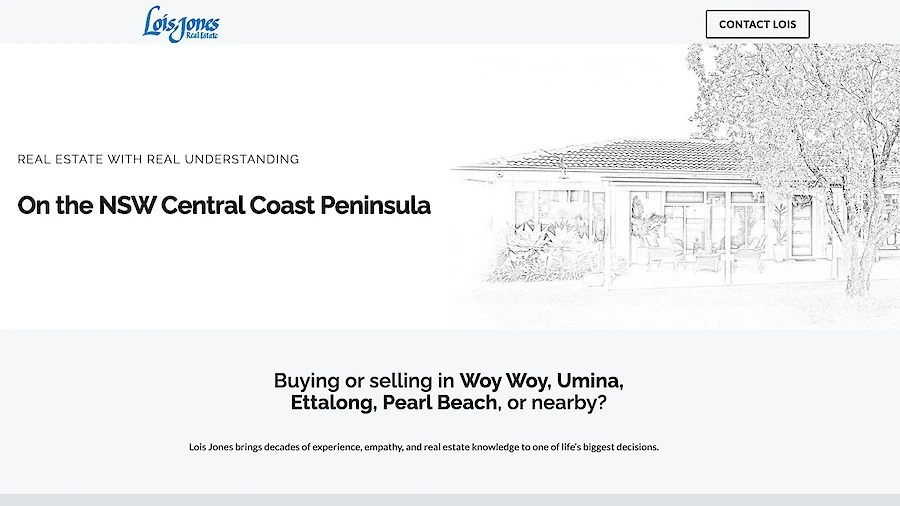 Lois Jones Real Estate, based in Umina, needed an online point of contact for buyers and sellers